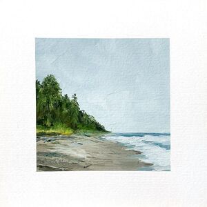 8x8 PNW Original Oil Painting Olympic National Park Coastal Seascape Art Signed